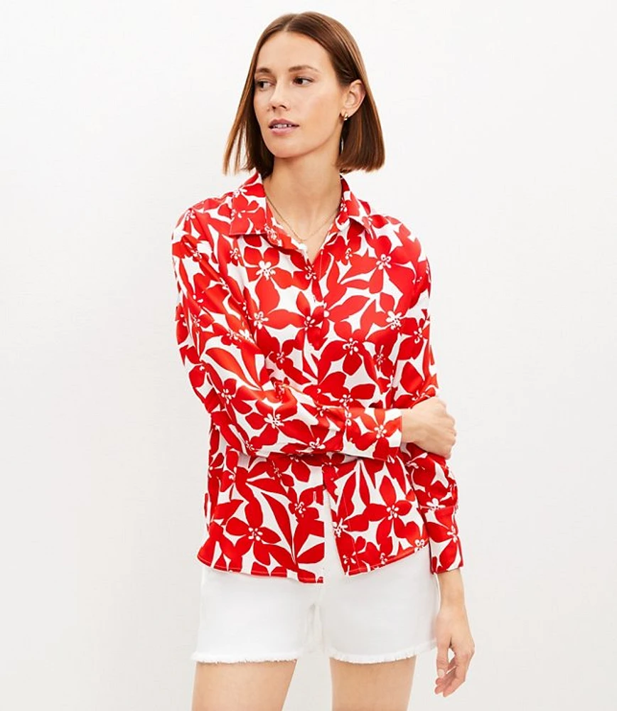 Petite Plumeria Twill Shirt