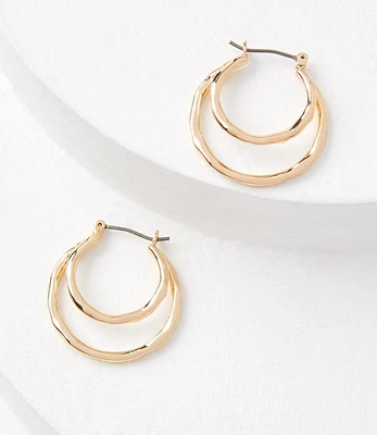 Metallic Double Hoop Earring