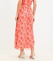 Textured Floral Pull On Maxi Skirt