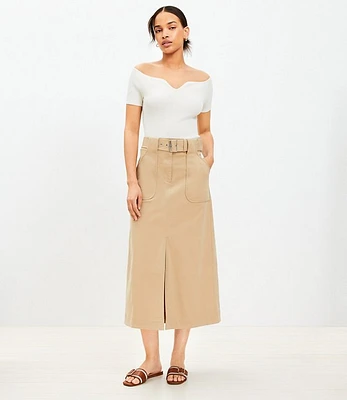 Petite Midi Utility Pocket Skirt