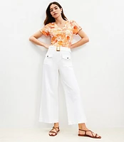 Tall Horn Buckle Wide Leg Pants Pique