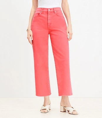 Petite Curvy High Rise Wide Leg Crop Jeans Fresh Guava