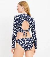 LOFT Beach Plumeria Cutout Rash Guard