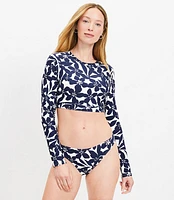 LOFT Beach Plumeria Cutout Rash Guard