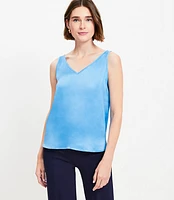 Satin Double V Tank Top