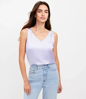 Satin Double V Tank Top