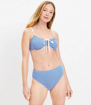 LOFT Beach Gingham High Waist Bikini Bottom