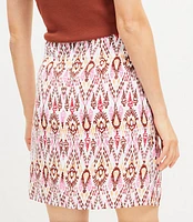 Petite Ikat Linen Blend Twist Sarong Mini Skirt