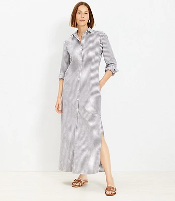 Striped Maxi Pocket Shirtdress