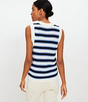 Striped Stitchy Sweater Vest