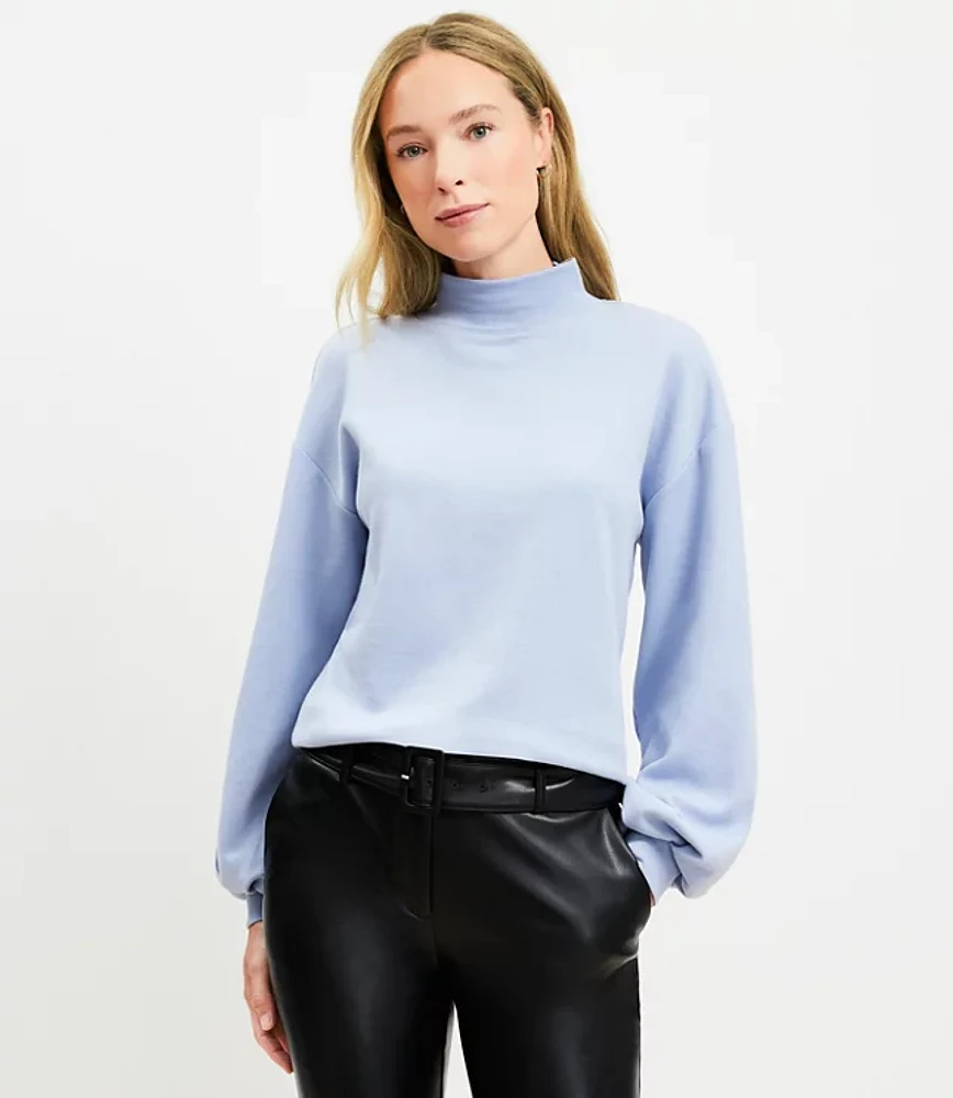 Brushed Mock Neck Sweatshirt