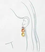 Crystal Triple Drop Earrings
