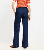 High Rise Wide Leg Jeans Dark Rinse Wash