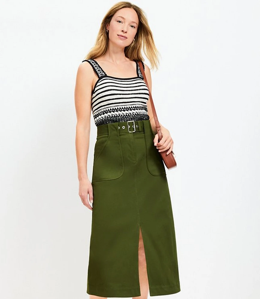 Tall Midi Utility Pocket Skirt