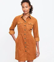 Corduroy Mini Pocket Shirtdress