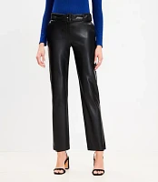 Belted Riviera Slim Pants in Faux Leather