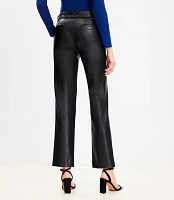 Belted Riviera Slim Pants in Faux Leather