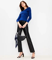 Belted Riviera Slim Pants in Faux Leather