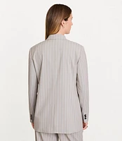 LOFT Versa Striped Seasonless Stretch Double Breasted Blazer