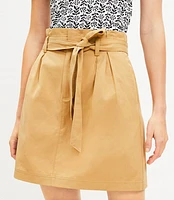 Petite Paperbag Tie Waist Pocket Skirt