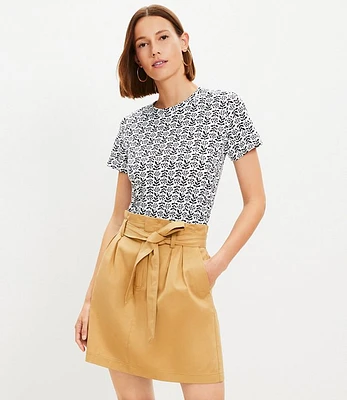 Petite Paperbag Tie Waist Pocket Skirt