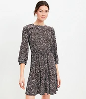 Petite Dotted Godet Mini Flare Dress