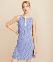 Lou & Grey Spacedye Zip Softsculpt Mini Tennis Dress