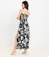 Gardenia Button Strappy Bias Midi Dress