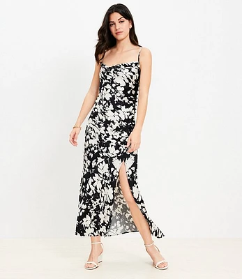 Gardenia Button Strappy Bias Midi Dress