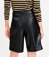 Bermuda Shorts Faux Leather