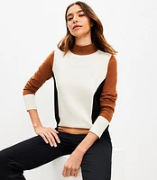 Colorblock Mock Neck Sweater