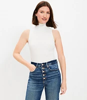 Petite Mock Neck Perfect Ribbed Tank Top