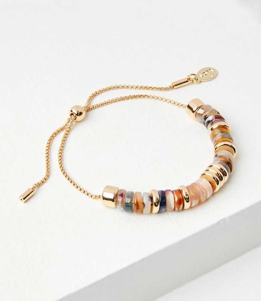 Tortoiseshell Print Pull Tie Bracelet