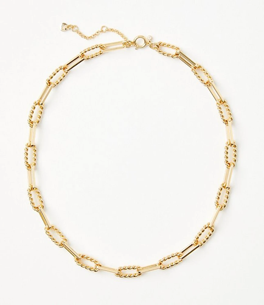 Textured Chain Link Necklace