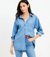 Chambray Oversized Pocket Shirt