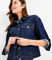 Petite Tailored Denim Jacket Classic Rinse Wash