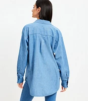 Petite Chambray Everyday Oversized Pocket Shirt