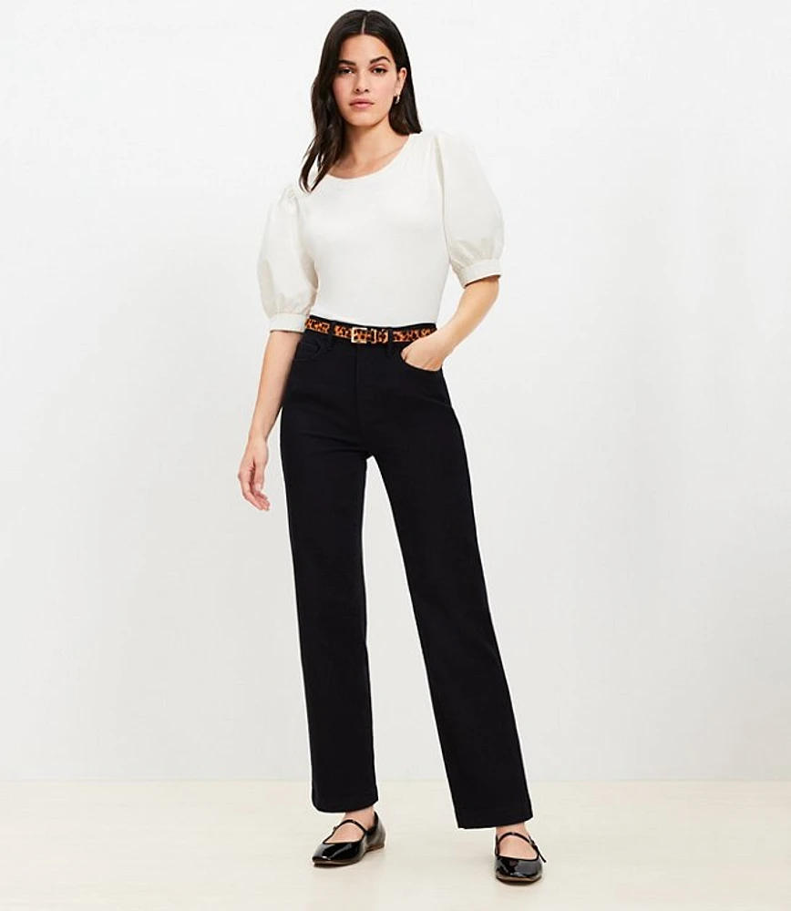 Petite Five Pocket Straight Pants Twill