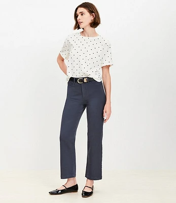 Petite Five Pocket Straight Pants Twill