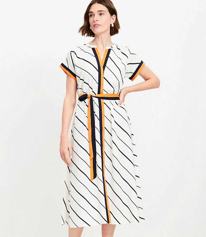 Petite Striped Dolman Midi Shirtdress