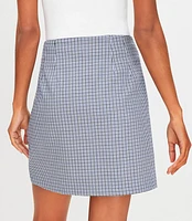 Petite Houndstooth Pocket Mini Skirt