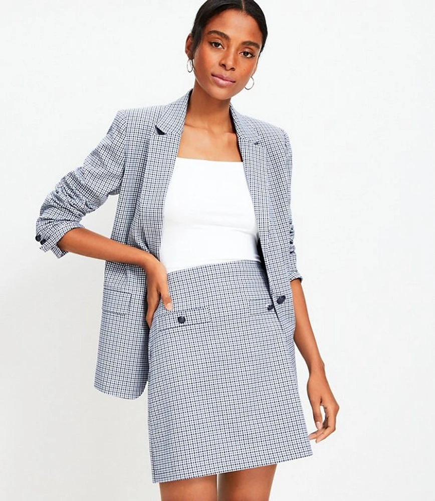 Petite Houndstooth Pocket Mini Skirt