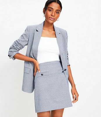 Petite Houndstooth Pocket Mini Skirt