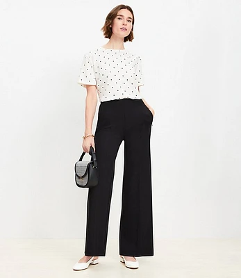 Petite Ponte Wide Leg Pants