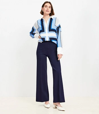 Petite Ponte Wide Leg Pants