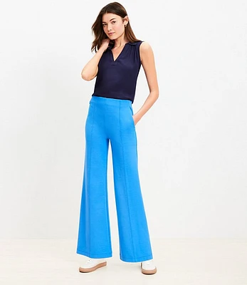 Petite Ponte Wide Leg Pants