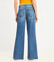 Petite Mid Rise Wide Leg Jeans in Classic Mid Wash