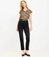 Petite High Rise Slim Jeans Washed Black