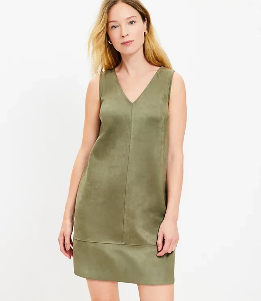 Tall Faux Suede Mini Shift Dress