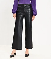 Palmer Wide Leg Crop Pants Faux Leather